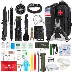 Outdoor SOS Emergency Survival Kit Multifunctional Survival Tool Tactical Civil Air Defense Combat Readiness Emergency Kit - Advanced black - China