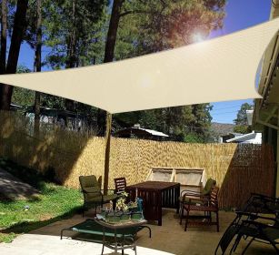 8' X 12' Sun Shade Sails Canopy Rectangle Outdoor Shade Canopy UV Shelter Canopy For Outdoor Patio Garden Backyard