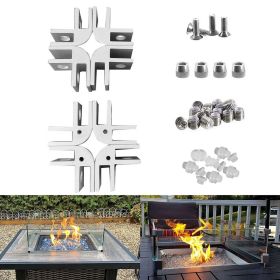 Fire Pit Wind Guard Glass Flame Guard Square Table Safety Screens Kit Outdoor