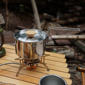 Outdoor multifunctional 304 stainless steel boiling kettle mountaineering portable coffee pot foldable fishing camping pot teapot - Foldable Camping P