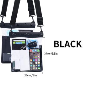 Waterproof Shoulder Bag; Crossbody Dry Bag For Touch Screen Phone Car Key; Outdoor Equipment For Beach Pool Diving Snorkeling Drifting - Black