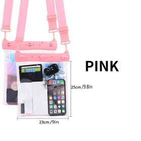 Waterproof Shoulder Bag; Crossbody Dry Bag For Touch Screen Phone Car Key; Outdoor Equipment For Beach Pool Diving Snorkeling Drifting - Pink