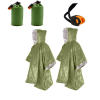 2pcs Emergency Blanket Poncho; Ultralight Waterproof Thermal Survival Space Blanket Ponchos For Outdoor Camping Hiking - Orange 2pcs+Green 2pcs