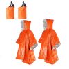 2pcs Emergency Blanket Poncho; Ultralight Waterproof Thermal Survival Space Blanket Ponchos For Outdoor Camping Hiking - Orange 2pcs+Green 2pcs