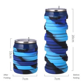 480ml Foldable Silicone Water Cup Creative Protable Travel Cycling Running Water Bottle Folding Outdoor Sports Kettle Drinkware - 480ml - 04