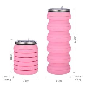 480ml Foldable Silicone Water Cup Creative Protable Travel Cycling Running Water Bottle Folding Outdoor Sports Kettle Drinkware - 480ml - 02
