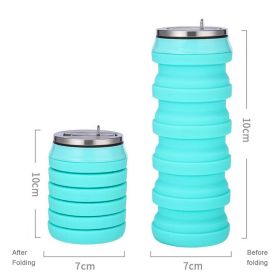 480ml Foldable Silicone Water Cup Creative Protable Travel Cycling Running Water Bottle Folding Outdoor Sports Kettle Drinkware - 480ml - 03
