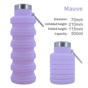 500ml outdoor retractable water bottle portable collapsible silica gel sports cup - as shown - A03 500ML