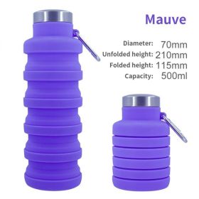 500ml outdoor retractable water bottle portable collapsible silica gel sports cup - as shown - A07 500ML