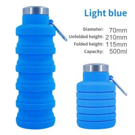 500ml outdoor retractable water bottle portable collapsible silica gel sports cup - as shown - A06 500ML