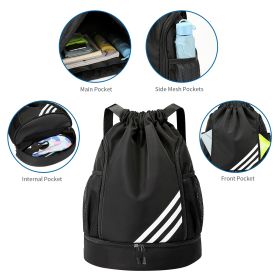 1pc Lightweight Outdoor Drawstring Backpack With Side Pocket For Gym Fitness Yoga Dancing And Travel - Black