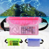 Waterproof Swimming Bag; Ski Drift Diving Shoulder Waist Pack Bag Underwater Mobile Phone Bags Case Cover For Beach Boat Sports - Rose Red