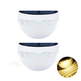 2pcs 6 LEDs Solar Light Courtyard Decoration Outdoor Lighting Garden Street Stair Fence Wall Lights Energy-saving Waterproof Solar Lamp - Warm Light 0