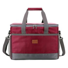 32L Soft Cooler Bag with Hard Liner Large Insulated Picnic Lunch Bag Box Cooling Bag for Camping BBQ Family Outdoor Activities - Red
