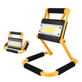 1Pack LED Working Light High Lumen Rechargeable Floodlight Portable Foldable Camping Light With 360Â¬âˆž Rotation Stand - Yellow