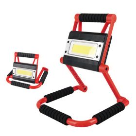 1Pack LED Working Light High Lumen Rechargeable Floodlight Portable Foldable Camping Light With 360Â¬âˆž Rotation Stand - Red