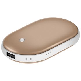 Portable Hand Warmer 5000mAh Power Bank Rechargeable Pocket Warmer Double-Sided Heating Handwarmer - Gold