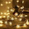 Led Christmas Holiday Decorative Lights Santa Claus Snowman Lights String Solar Lights - 7M50L - snoeflake
