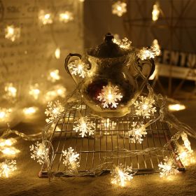 Led Christmas Holiday Decorative Lights Santa Claus Snowman Lights String Solar Lights - 7M50L - snoeflake