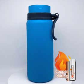 25oz Copper Plating Vaccum Thermo Water Bottles With Wide Mouth For Indoor And Outdoor Use - Blue