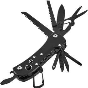 15-in-1 Stainless Steel Multitool Pocket Knife Safety Lock With Nylon Sheath For Outdoor Emergency Survival - 15-in-1