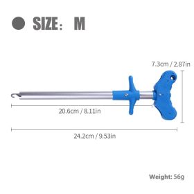 ATISEN Aluminum Alloy Tube Hook Remover; 304 Stainless Steel Hook; PP Handle; Outdoor Fishing Accessories - Blue - M