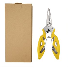 Stainless Steel Multi-function Lure Pliers; Portable Fishing Scissors; Fish Control Hook Tool - Yellow
