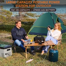Portable Power Station Jaryou S1000P-S; 1021Wh Solar Generator(Peak 2000W); 276000 mAh Ternary Lithium Battery;  For Outdoor Camping; Home Emergency -