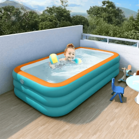 1pc Inflatable Swimming Pool, Thickened Abrasion Resistant Full-Sized Swimming Pool With Household Children's Ocean Ball, Interaction Summer Water Par
