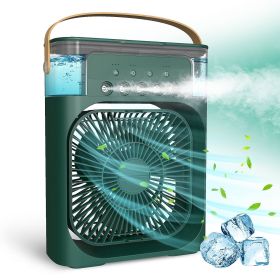 5 In 1 600ml Air Cooling Fan Portable Air Conditioner Fan Timed Air Cooling Fan with 7 Color Lights 5 Jets 3 Speeds - as Pic