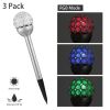 Solarek 3 Pcs Outdoor Solar Lights IP44 Waterproof Ball RGB Light Garden Decor Lamp Landscape Christmas - Silver