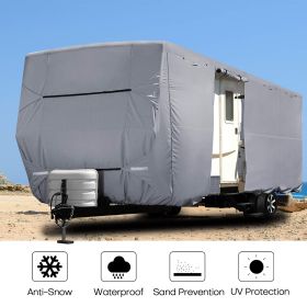 Heavy Duty Travel Trailer RV Cover Waterproof 4-Ply Anti-UV Fits Camper 16'-38' - 35â€šÃ„Ã´L x 105"W x 108"H