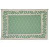 9x12 Reversible RV Outdoor Patio Mat, Camping Mat, Classic Leaf, Green (Reversible with 2 designs) - Green