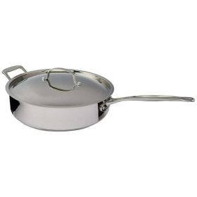 Chef's Classic Stainless Steel 5.5 Qt. SautâˆšÂ© Pan with Helper Handle & Cover - Stainless Steel