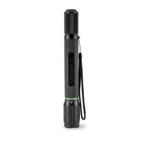 1800 Lumen Rechargeable Focusing Flashlight - IPX8 Waterproof, Black & Green - Black