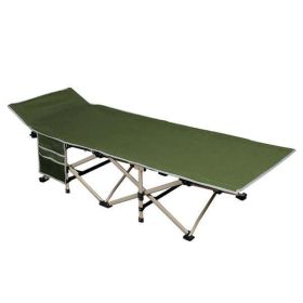 Portable Folding Camping Cot with Storage, Gray - Green
