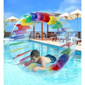 Kids Colorful Inflatable Water Wheel Roller Float 52" Diameter - Inflatable Pool Floats, Kids Pool Toys - Multicolor