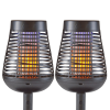 Solar Insect Killer Torch with LED Flame Effect, Black Torch, Area Bug Zapper, 2 Pack - Black
