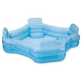 Heavenly Blue Great Escape Inflatable Famiy Swimming Pool, Age 6 & up - blue
