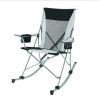 Tension 2 in 1 Mesh Rocking Camp Chair, Gray and Black, Detachable Rockers, Adult - Gray and Black