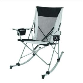 Tension 2 in 1 Mesh Rocking Camp Chair, Gray and Black, Detachable Rockers, Adult - Gray and Black