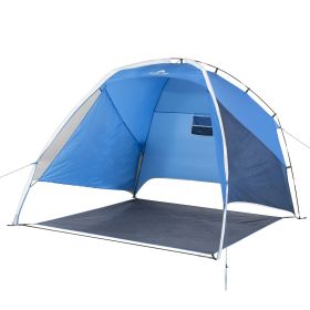 Sand Island 7.5' x 7.5' Sunshade Beach Tent, with UV Protection and Hidden Pocket - Blue