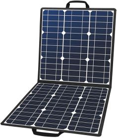 50W 18V Portable Solar Panel, Flashfish Foldable Solar Charger with 5V USB 18V DC Output Compatible with Portable Generator, Smartphones, Tablets and
