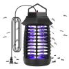 Bug Zapper Electric UV Mosquito Killer Lamp Insect Killer Light Pest Fly Trap Catcher Harmless Odorless Noiseless  - Black