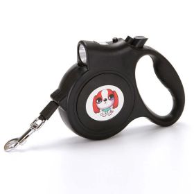 LED Lighted Retractable Nylon Dog Leash - Black - Default Title