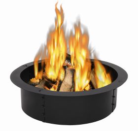 36 in Wrought Iron Round Fire Ring Black - Black