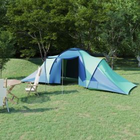 Camping Tent 6 Persons Blue and Green - Blue
