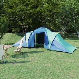 Camping Tent 6 Persons Blue and Green - Blue