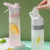 Outdoor Sports Fitness Travel Water Bottle Straight Drink Spray Water Bottle - Gray - Sports Accessories