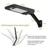 Solar Wall Light Outdoor 60LEDs PIR Motion Sensor Remote Control Wireless Lamps - black